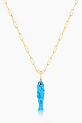 Thatch Fortuna Howlite Charm on chain
