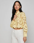 Seychelle Cropped Eyelet Blouse front view