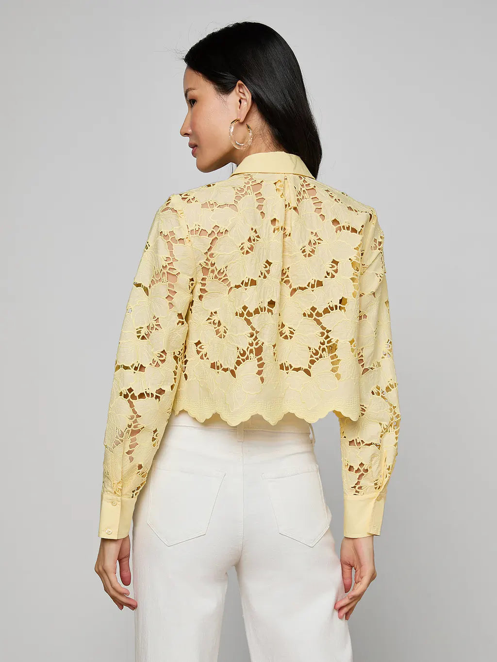 Seychelle Cropped Eyelet Blouse back