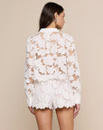Seychelle Cropped Eyelet Blouse in Ivory