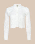 Seychelle Cropped Eyelet Blouse in Ivory