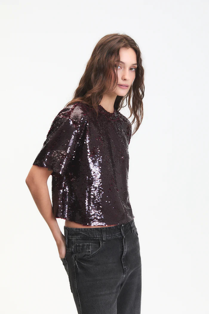 Logan Sequin Top front/side