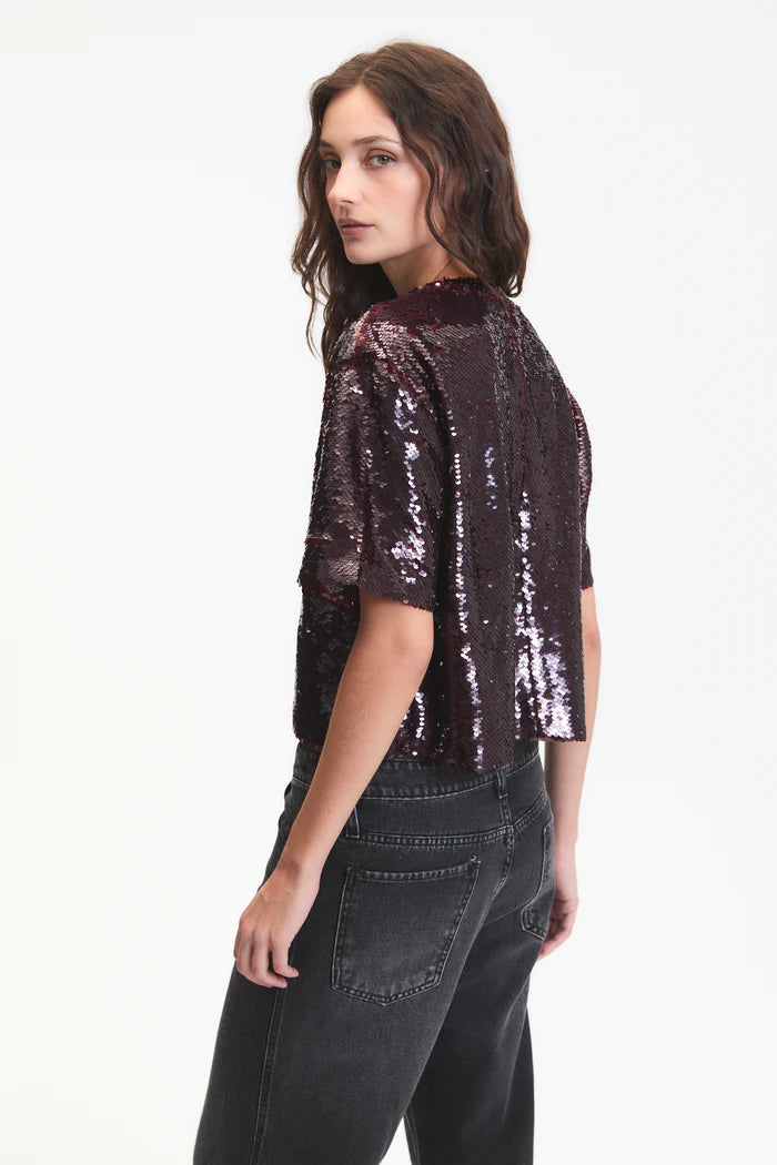 Logan Sequin Top side/back