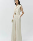 Ramsey Linen Wide Leg Pant side, hand in pocket
