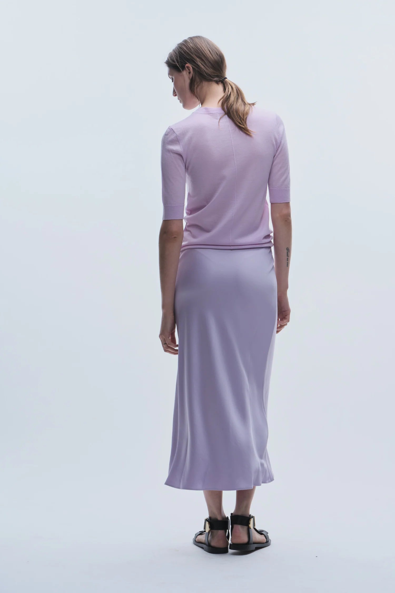 Talia Charmeuse Skirt full body back