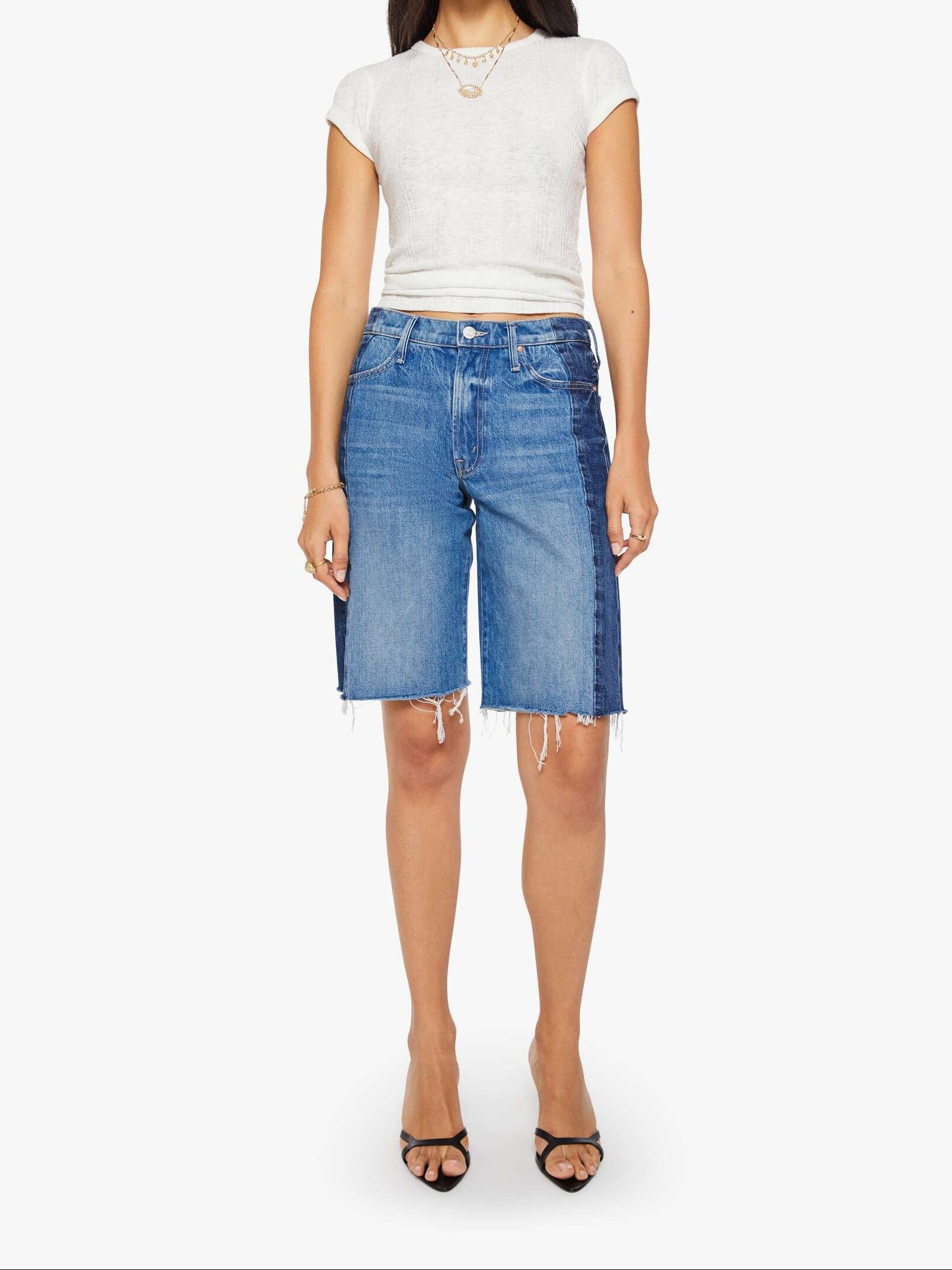 The Mid Rise Maven Bermuda Fray full body