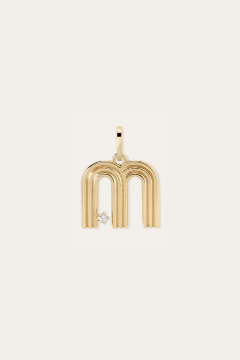 Groovy Diamond Initial Charm M