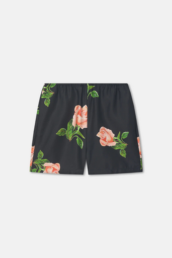 Nanushka Dylla Twill Silk Roses Short flat lay