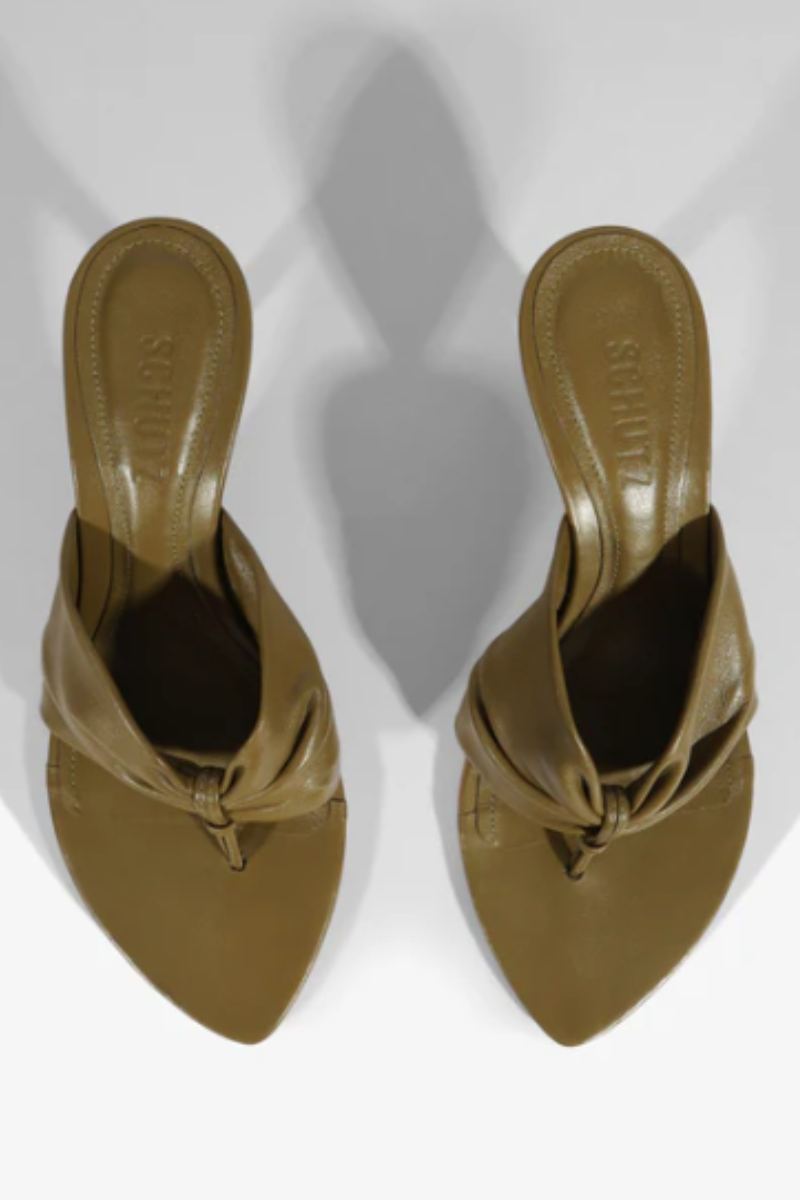 Schutz Lori Heel in Matcha from above
