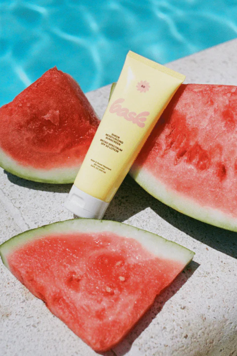 SPF 50 Lotion Sunscreen Travel Size by the pool