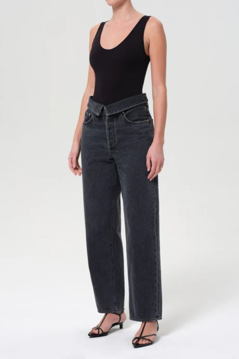 Agolde Tora Tank Bodysuit Black full body