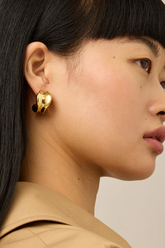 Jenny Bird Chunky Doune Hoops side view on model