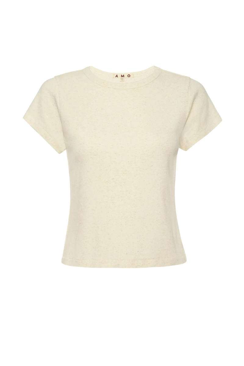Amo Baby Tee in Oatmeal Heather by itself