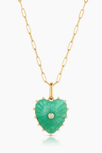 Thatch Malene Chrysoprase Clip Charm on paperclip chain