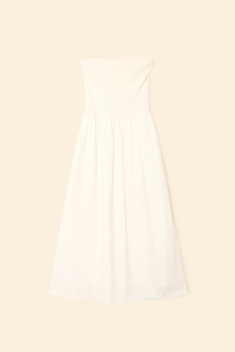 Xirena Oysterette Finnian Dress laid flat front