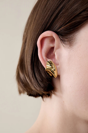 Jenny Bird Portia Earrings close up on ear