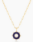 Thatch Soleil Lapis and Mother of Pearl Charm on basic chain