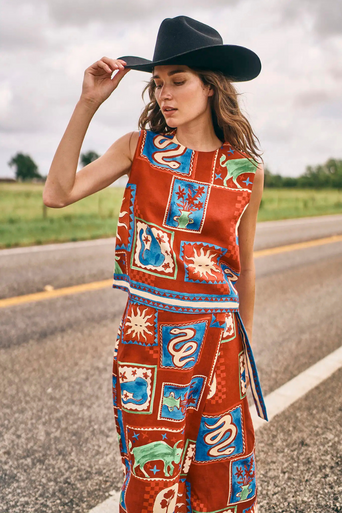 Hunter Bell Paloma Wrap Skirt close up front