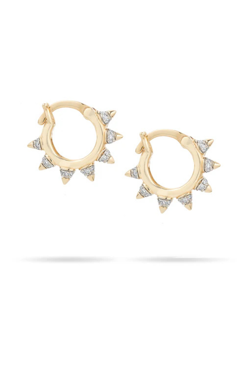 Adina Reyter London Pave Spike Huggie side by side