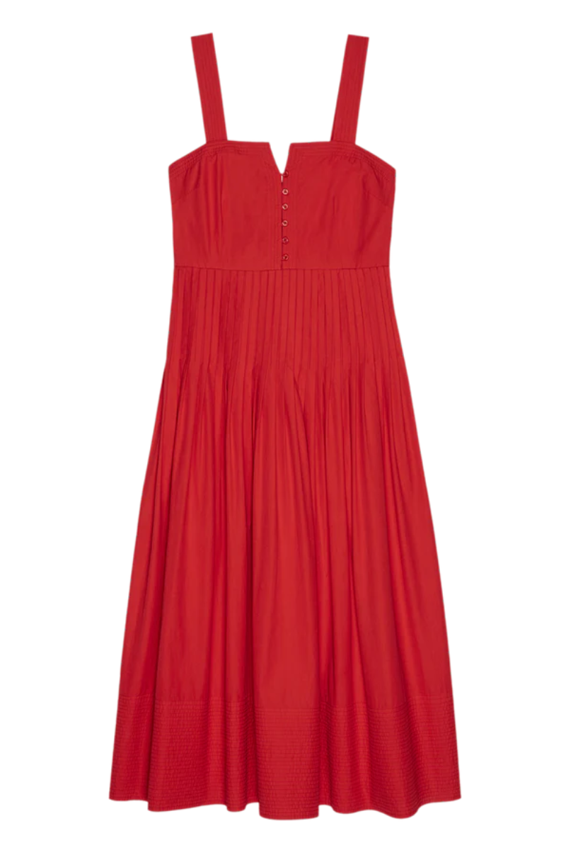 The Great the Day Break Dress Hot Red laid flat