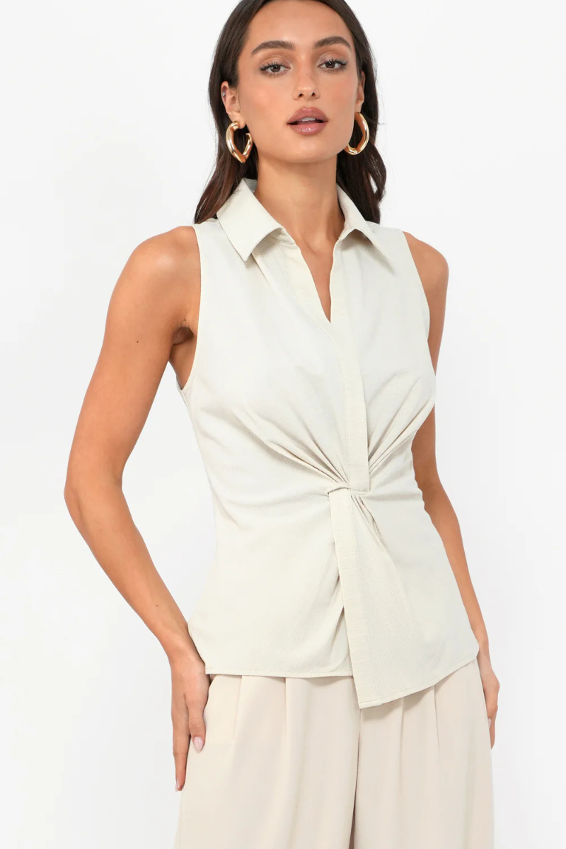 Greylin Rola Textured Sleeveless Top front view