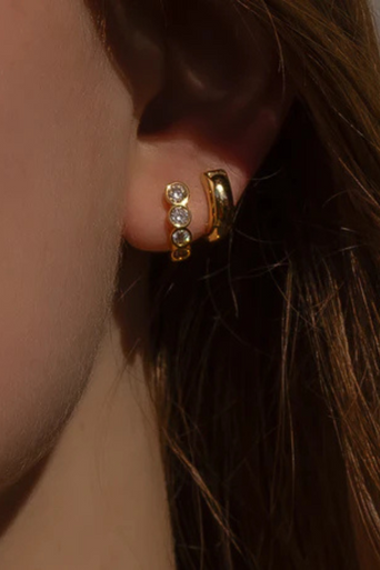 Thatch Astrid Hoop Earring on ear with other earring