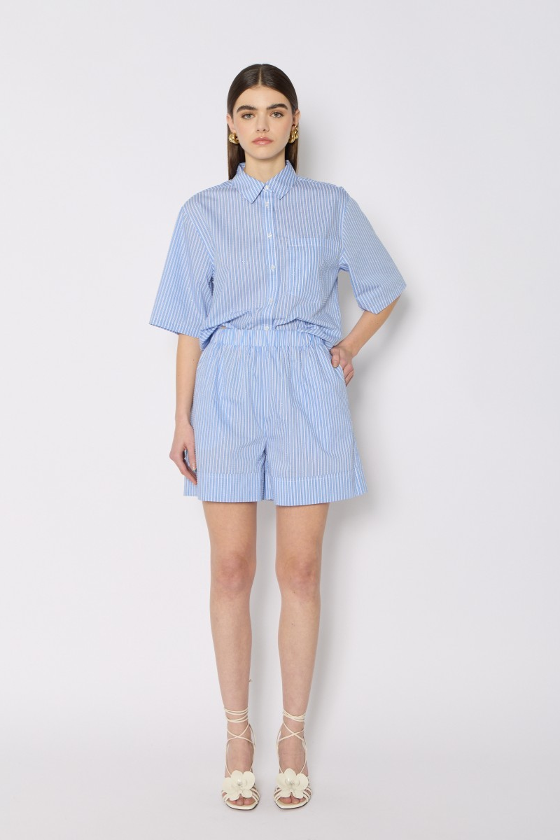 Berenice Pselin Stripe Pull on Short full body