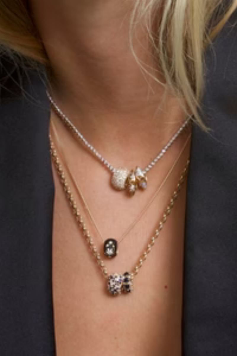 Adina Reyter Pave 8 Spike Big Bead stacked