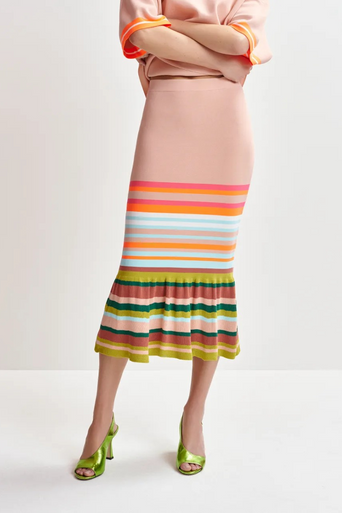 Essentiel Helove Stripe Knit Skirt front