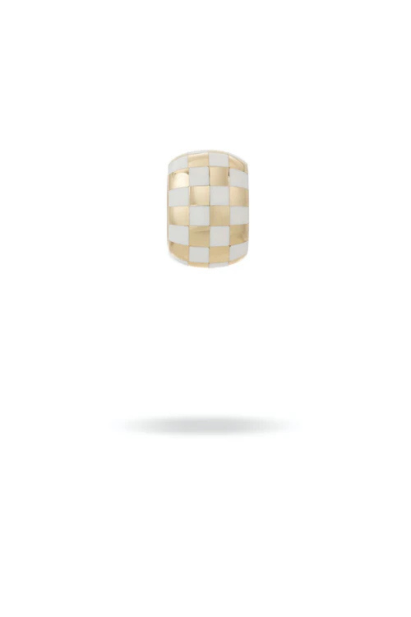 Adina Reyter White Ceramic Checker Big Bead front