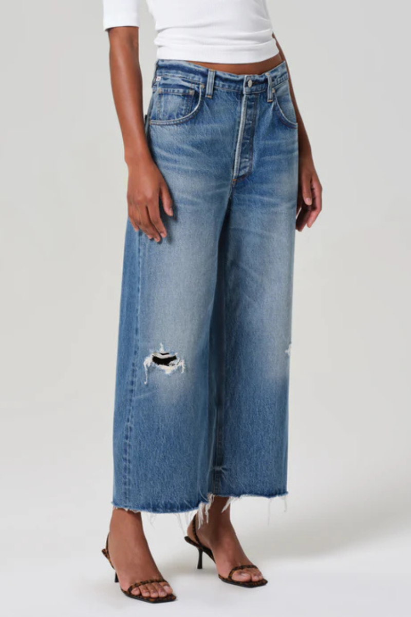Citizens of Humanity Ayla Raw Hem Crop Jean front/side
