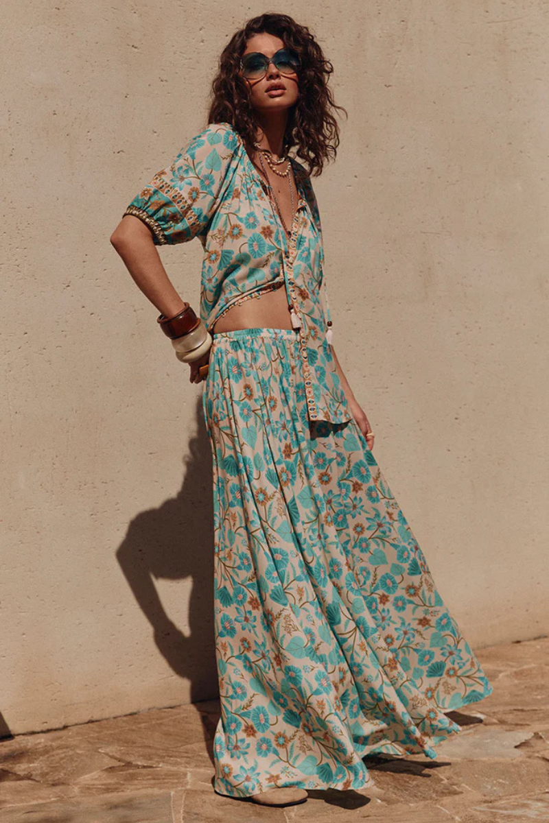 Spell Goldie Maxi Skirt side