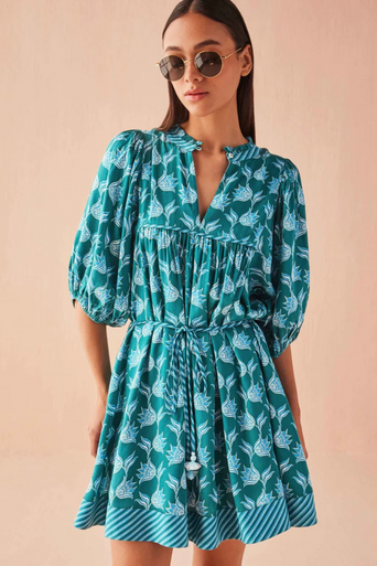 Omika Wren Print Mini Dress close up