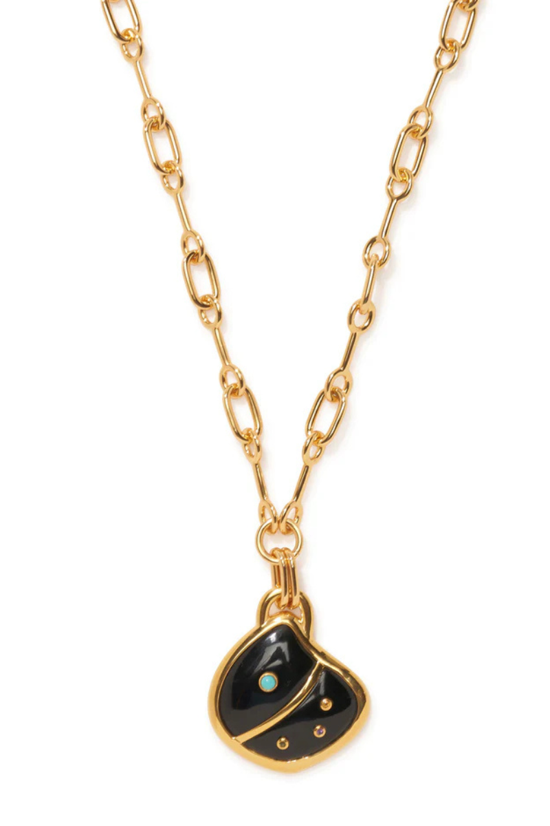 Lizzie Fortunato Agate Shell Pendant Necklace close up