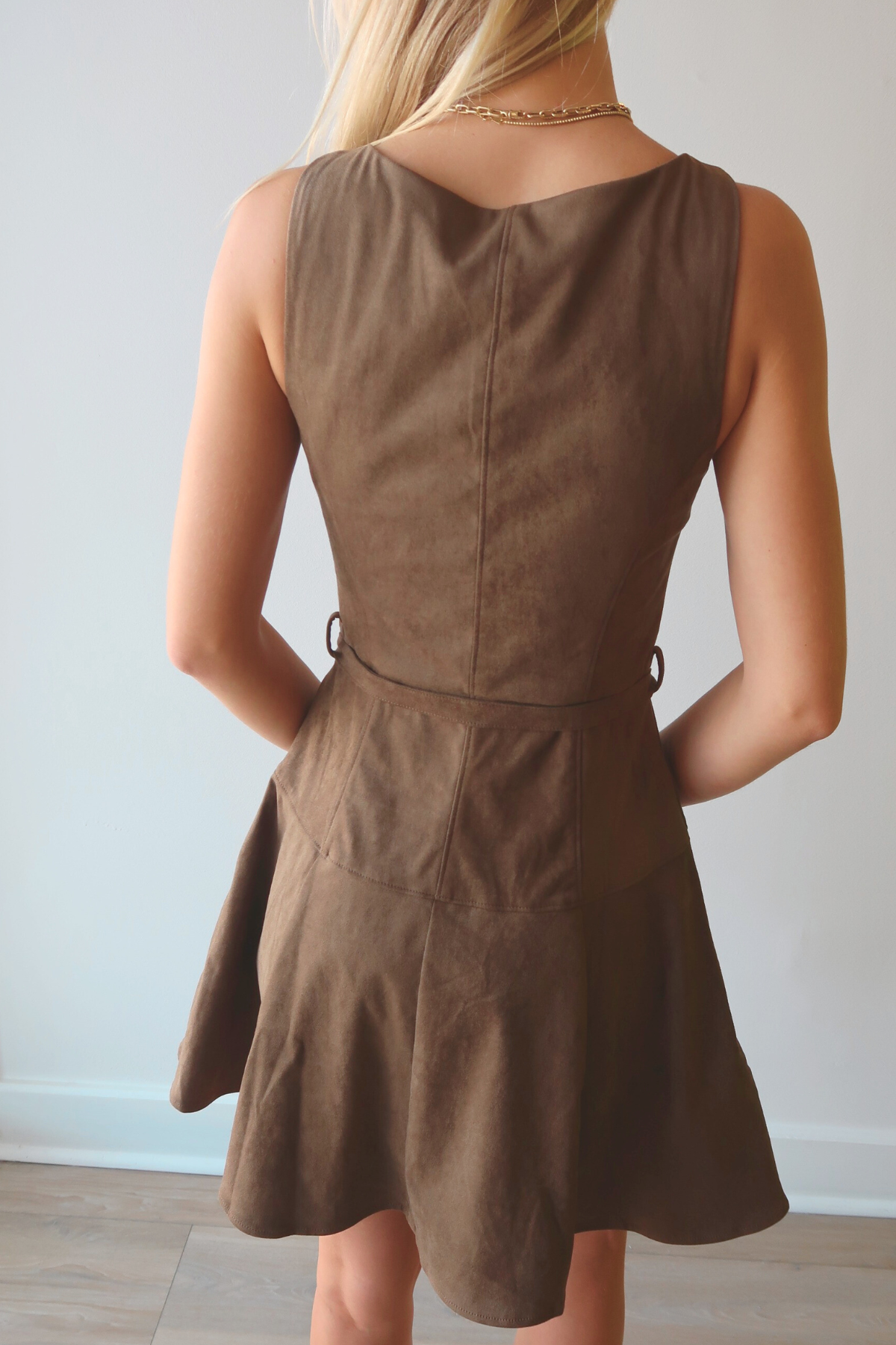 Hanna Suede Mini Dress back