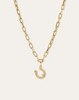 Groovy Diamond Horseshoe Hinged Charm on 5mm Italian link chain