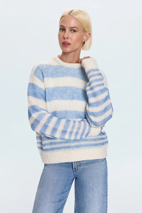 Moa Stripe Bubble Sweater front