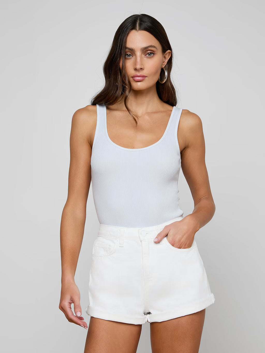 Nica Scoop Neck Bodysuit front view