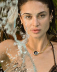 Luna Nera Pendant Necklace on model