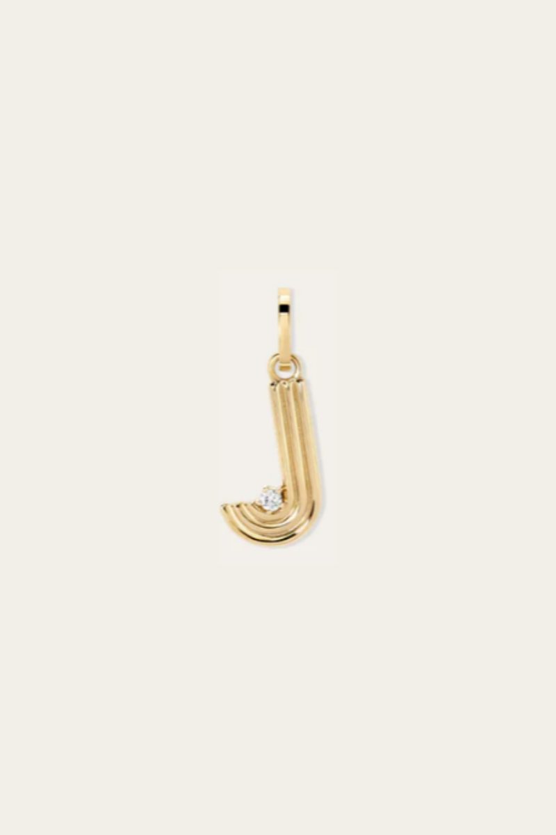 Groovy Diamond Initial Charm J by itself