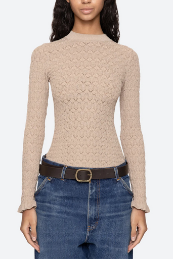 Sea New York Ruby Long Sleeve Top Champagne front