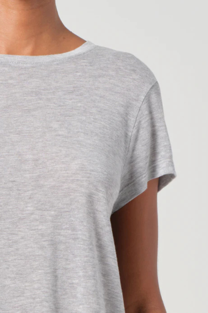 Agolde Adine Shrunken Tee Grey Heather close up