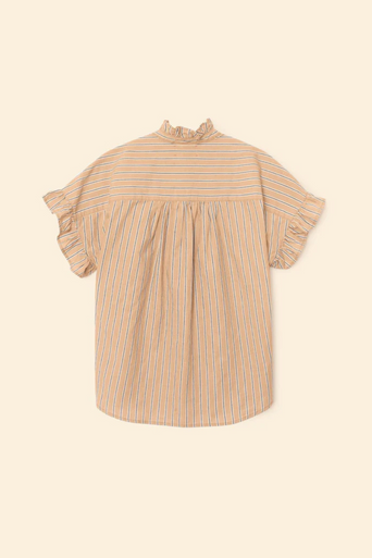 Xirena Brie Toffee Stripe Top flat lay back