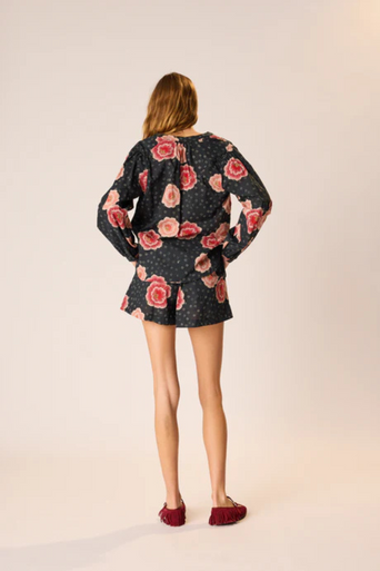 Natalie Martin Jasper Poppy Print Short full body back