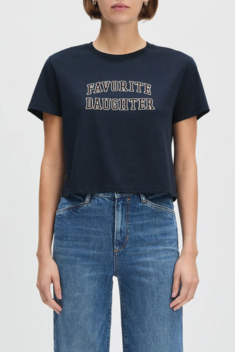 Favorite Daughter Cropped Collegiate Tee front
