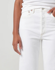Agolde 90s Pinch Waist High Rise Straight in Marshmellow close up