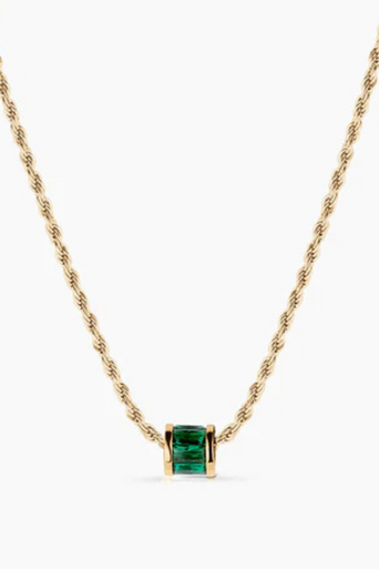 Thatch Delphin Green Bead Charm on twisted chain