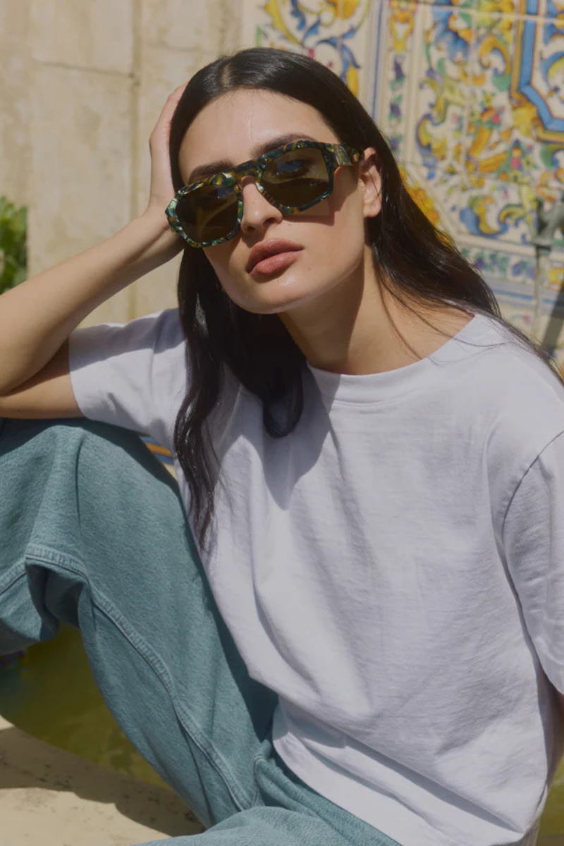 Sardine Louie Abalone Rizz Sunglasses on model