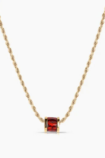 Thatch Delphin Red Bead Charm on twisted chain