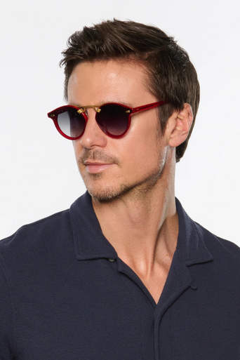 Krewe STL Nylon Cherry 18k Sunglasses heart face shape, male model